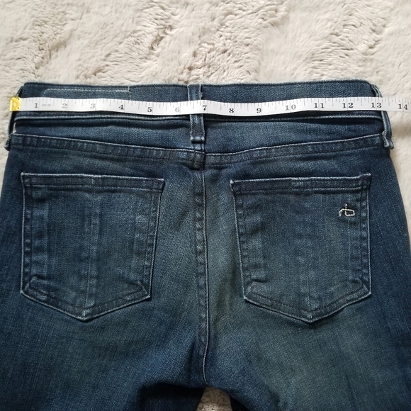 Rag & Bone Jeans Cardiff Cotton Blend Dark Blue Size 26 - Picture 3 of 16